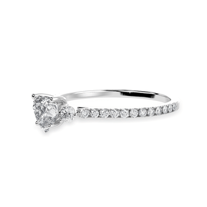 Jewelove™ Rings I VS / Women's Band only 70-Pointer Heart Cut Solitaire Diamond Accents Shank Platinum Ring JL PT 1243-B