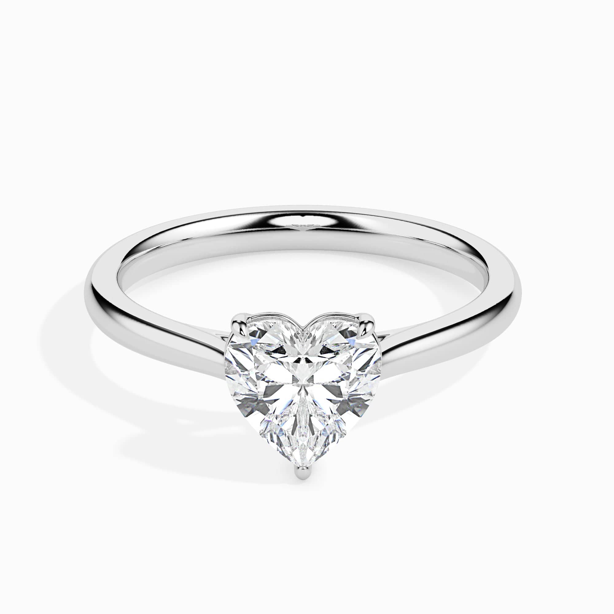 Jewelove™ Rings I VS / Women's Band only 70-Pointer Heart Cut Solitaire Diamond Platinum Ring JL PT 19008-B