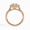 Jewelove™ Rings Women's Band only / VS I 70-Pointer Heart Cut Solitaire Halo Diamond 18K Rose Gold Ring JL AU 19028R-B