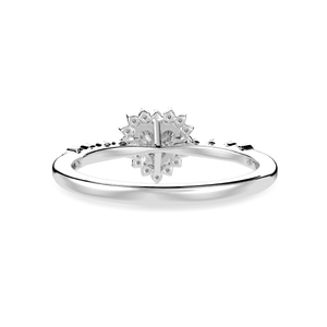 Jewelove™ Rings I VS / Women's Band only 70-Pointer Heart Cut Solitaire Halo Diamond Shank Platinum Ring JL PT 1251-B