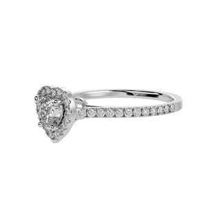 Jewelove™ Rings I VS / Women's Band only 70-Pointer Heart Cut Solitaire Halo Diamond Shank Platinum Ring JL PT 1289-B