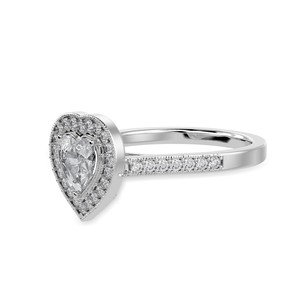 Jewelove™ Rings I VS / Women's Band only 70-Pointer Heart Cut Solitaire Halo Diamond Shank Platinum Ring JL PT 1305-B