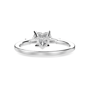 Jewelove™ Rings I VS / Women's Band only 70-Pointer Heart Cut Solitaire with Baguette Diamond Accents Platinum Ring JL PT 1225-B