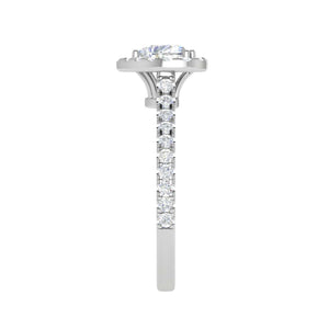 Jewelove™ Rings I VS / Women's Band only 70-Pointer Heart Solitaire Halo Diamond Shank Platinum Ring JL PT RH HS 139-B