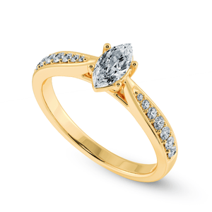 Jewelove™ Rings Women's Band only / VS I 70-Pointer Marquise Cut Solitaire Diamond Shank 18K Yellow Gold Ring JL AU 1282Y-B