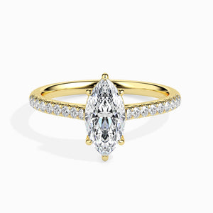 Jewelove™ Rings Women's Band only / VS I 70-Pointer Marquise Cut Solitaire Diamond Shank 18K Yellow Gold Ring JL AU 19019Y-B