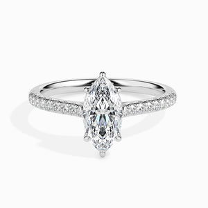 Jewelove™ Rings I VS / Women's Band only 70-Pointer Marquise Cut Solitaire Diamond Shank Platinum Ring JL PT 19019-B