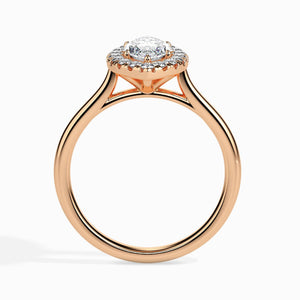 Jewelove™ Rings Women's Band only / VS I 70-Pointer Marquise Cut Solitaire Halo Diamond 18K Rose Gold Ring JL AU 19029R-B