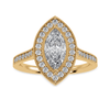 Jewelove™ Rings Women's Band only / VS I 70-Pointer Marquise Cut Solitaire Halo Diamond Shank 18K Yellow Gold Ring JL AU 1326Y-B