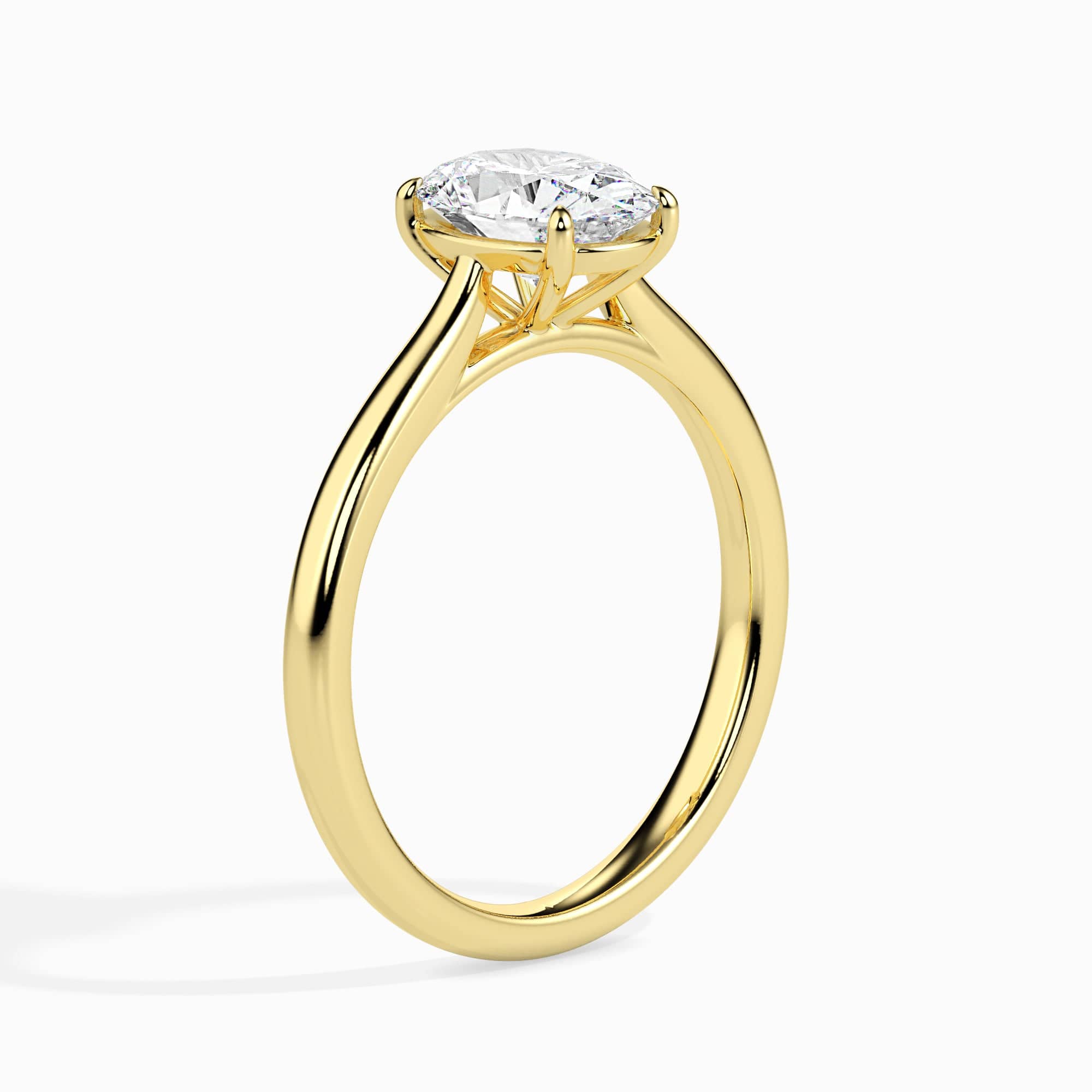 Jewelove™ Rings Women's Band only / VS I 70-Pointer Oval Cut Solitaire 18K Yellow Gold Ring JL AU 19004Y-B