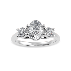 Jewelove™ Rings I VS / Women's Band only 70-Pointer Oval Cut Solitaire Diamond Accents Platinum Ring JL PT 1234-B