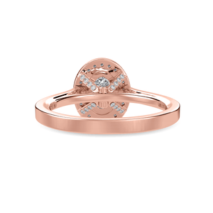 Jewelove™ Rings Women's Band only / VS I 70-Pointer Oval Cut Solitaire Halo Diamond Shank 18K Rose Gold Ring JL AU 1325R-B