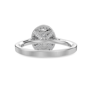 Jewelove™ Rings I VS / Women's Band only 70-Pointer Oval Cut Solitaire Halo Diamond Shank Platinum Ring JL PT 1325-B