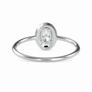 Jewelove™ Rings VS I / Women's Band only 70-Pointer Oval Cut Solitaire Platinum Halo Diamond Ring JL PT 0626-B