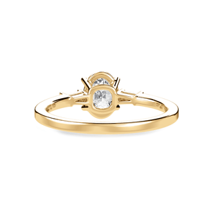 Jewelove™ Rings Women's Band only / VS I 70-Pointer  Oval Cut Solitaire with Baguette Diamond Accents 18K Yellow Gold Ring JL AU 1226Y-B