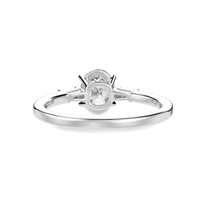 Jewelove™ Rings I VS / Women's Band only 70-Pointer Oval Cut Solitaire with Baguette Diamond Accents Platinum Ring JL PT 1226-B