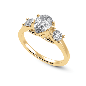 Jewelove™ Rings Women's Band only / VS I 70-Pointer Pear Cut Solitaire Diamond Accents 18K Yellow Gold Ring JL AU 1235Y-B