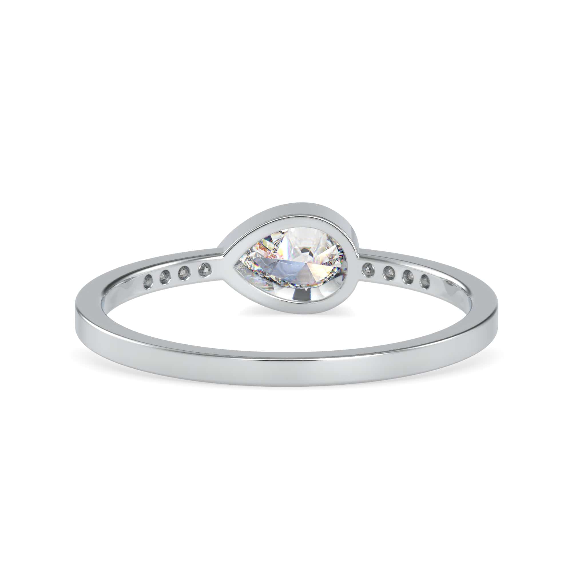 Jewelove™ Rings VS I / Women's Band only 70-Pointer Pear Cut Solitaire Diamond Accents Platinum Ring JL PT 0682-B