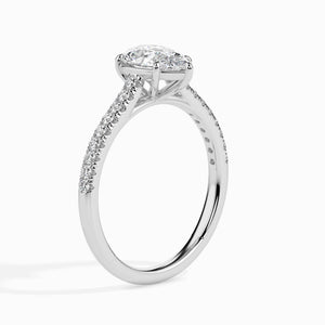 Jewelove™ Rings I VS / Women's Band only 70-Pointer Pear Cut Solitaire Diamond Shank Platinum Ring JL PT 19020-B