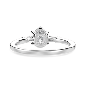 Jewelove™ Rings I VS / Women's Band only 70-Pointer Pear Cut Solitaire with Baguette Diamond Accents Platinum Ring JL PT 1227-B