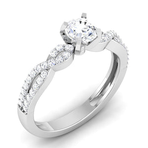 Jewelove™ Rings J VS / Women's Band only 70-Pointer Platinum Double Shank Diamond Solitaire Engagement Ring JL PT 6994-B