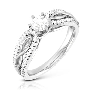 Jewelove™ Rings Women's Band only / J VS 70-Pointer Platinum Solitaire Engagement Ring with Infinity Shank for Women JL PT R-16-B