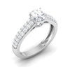 Jewelove™ Rings J VS / Women's Band only 70-Pointer Platinum Two Row Diamond Shank Solitaire Engagement Ring JL PT 6989-B
