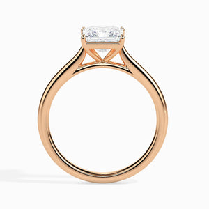 Jewelove™ Rings Women's Band only / VS I 70-Pointer Princess Cut Solitaire Diamond 18K Rose Gold Ring JL AU 19002R-B