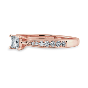 Jewelove™ Rings Women's Band only / VS I 70-Pointer Princess Cut Solitaire Diamond Shank 18K Rose Gold Ring JL AU 1285R-B