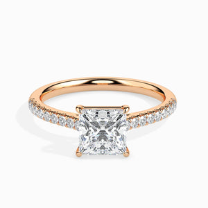 Jewelove™ Rings Women's Band only / VS I 70-Pointer Princess Cut Solitaire Diamond Shank 18K Rose Gold Ring JL AU 19012R-B