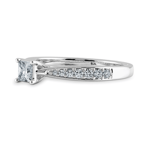 Jewelove™ Rings I VS / Women's Band only 70-Pointer Princess Cut Solitaire Diamond Shank Platinum Ring JL PT 1285-B