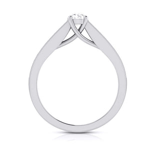 Jewelove™ Rings J VS / Women's Band only 70-Pointer Raised Solitaire Platinum Diamond Shank Engagement Ring JL PT G 120-B