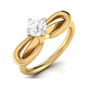 Jewelove™ Rings Women 's Band only / J VS 70-Pointer Solitaire 18K Yellow Gold Ring JL AU G 112Y-B