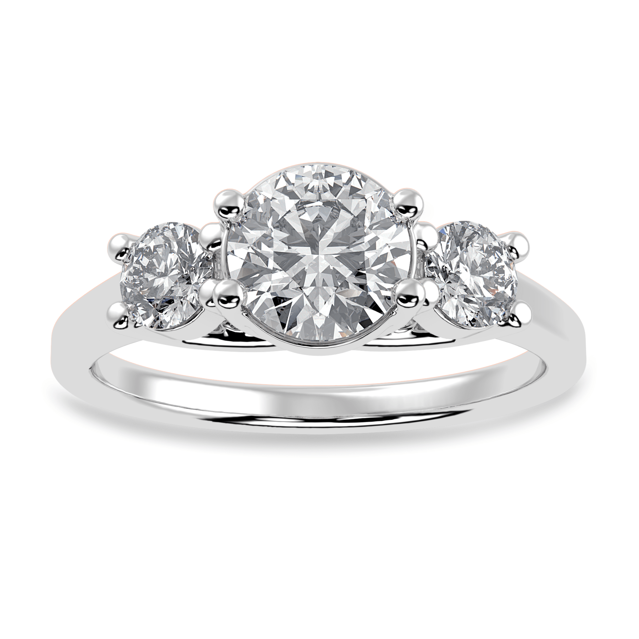 Jewelove™ Rings J VS / Women's Band only 70-Pointer Solitaire Diamond Accents Platinum Ring JL PT 1229-B