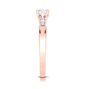 Jewelove™ Rings Women's Band only / VS J 70-Pointer Solitaire Diamond Shank 18K Rose Gold with Hidden Heart JL AU G 118R-B