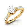 Jewelove™ Rings Women's Band only 70-Pointer Solitaire Diamond Shank 18K Yellow Gold Ring JL AU G 109Y-B