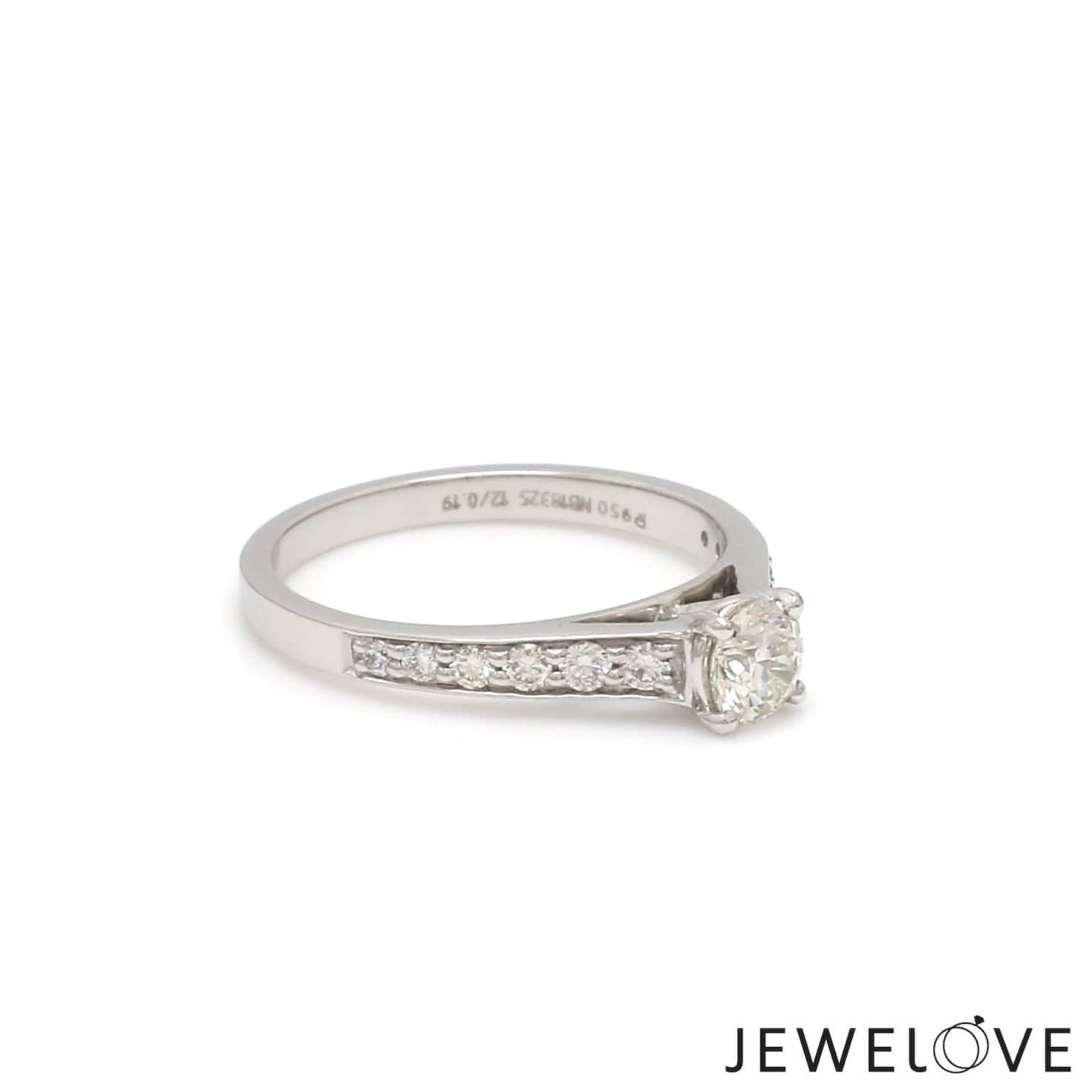 Jewelove™ Rings J VS / Women's Band only 70-Pointer Solitaire Diamond Shank Platinum Ring JL PT 1324-B