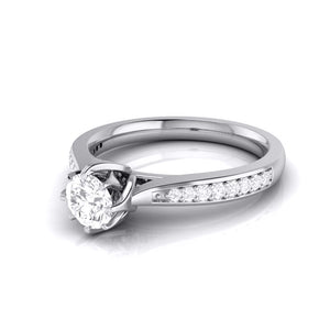 Jewelove™ Rings J VS / Women's Band only 70-Pointer Solitaire Diamond Shank Platinum Ring JL PT G 109-B