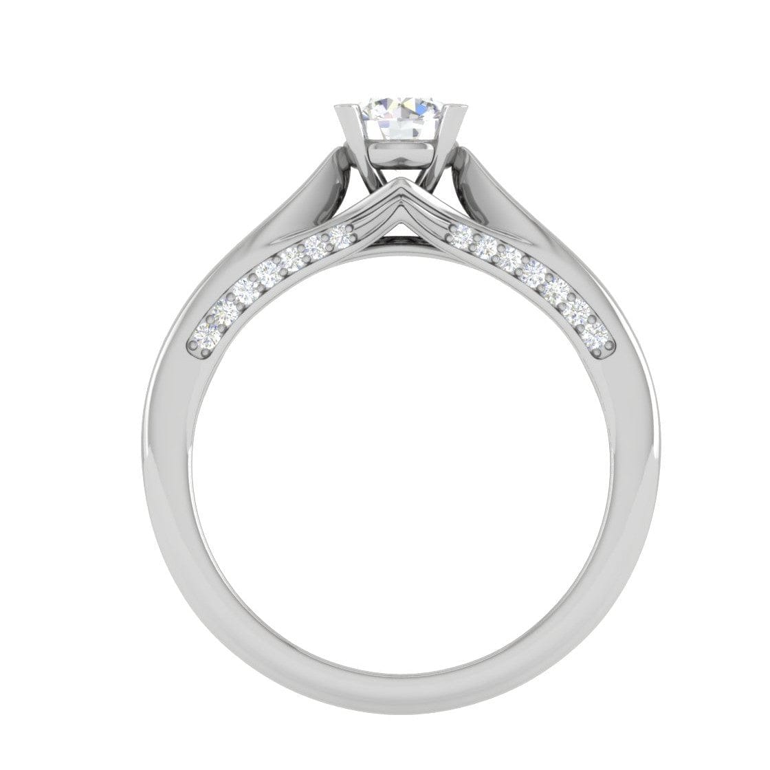 Jewelove™ Rings VS J / Women's Band only 70-Pointer Solitaire Diamond Split Shank Platinum Ring JL PT RP RD 118-B