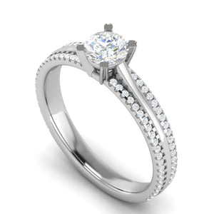 Jewelove™ Rings VS J / Women's Band only 70-Pointer Solitaire Diamond Split Shank Platinum Ring JL PT RP RD 142-B