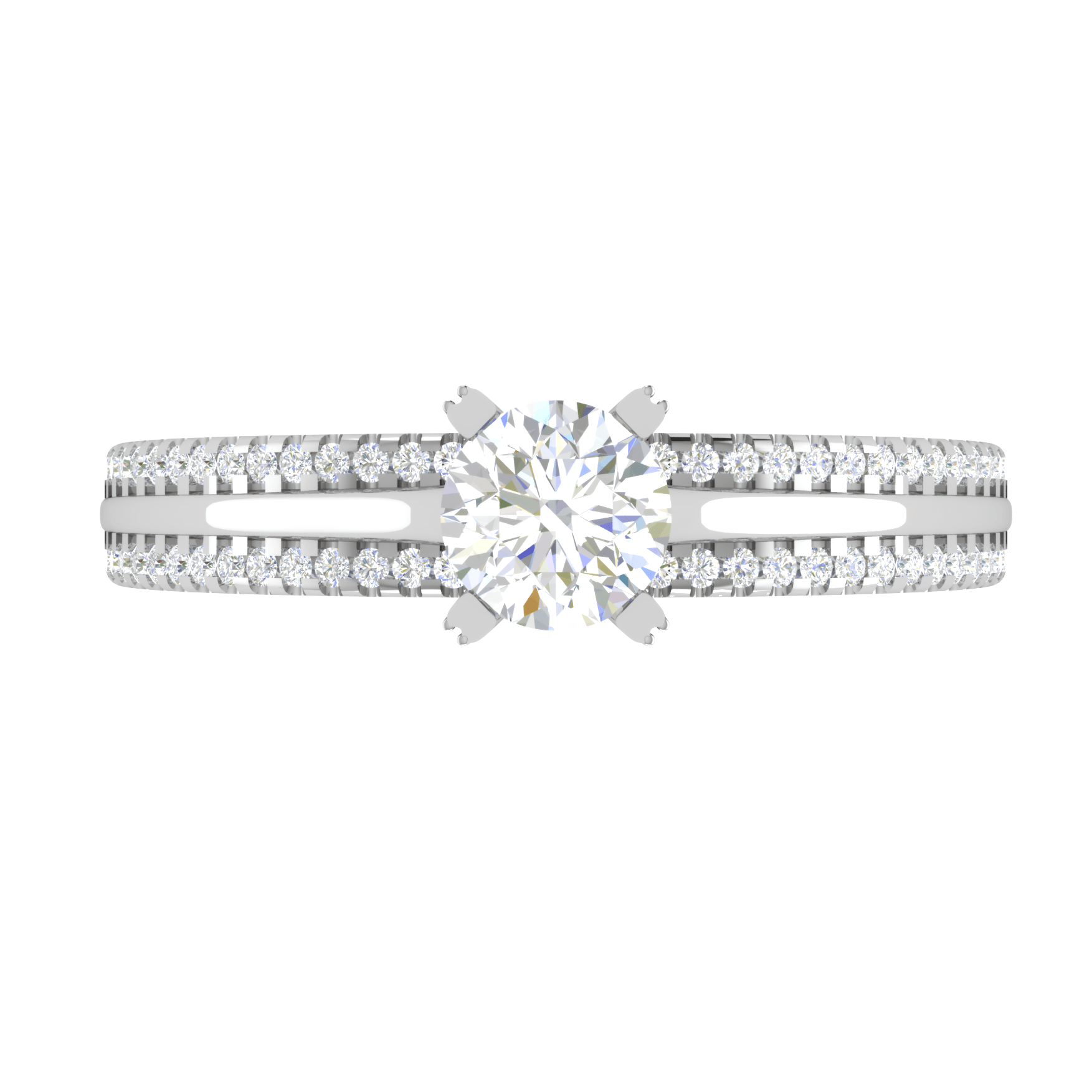 Jewelove™ Rings VS J / Women's Band only 70-Pointer Solitaire Diamond Split Shank Platinum Ring JL PT RP RD 142-B