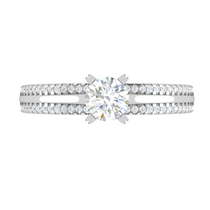 Jewelove™ Rings VS J / Women's Band only 70-Pointer Solitaire Diamond Split Shank Platinum Ring JL PT RP RD 142-B