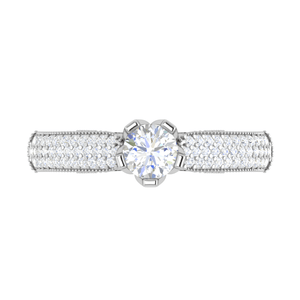 Jewelove™ Rings VS J / Women's Band only 70-Pointer Solitaire Diamond Split Shank Platinum Ring JL PT RP RD 159-B