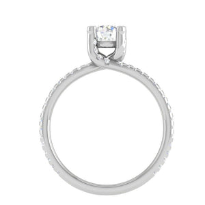 Jewelove™ Rings VS J / Women's Band only 70-Pointer Solitaire Diamond Split Shank Platinum Ring JL PT RP RD 182-B