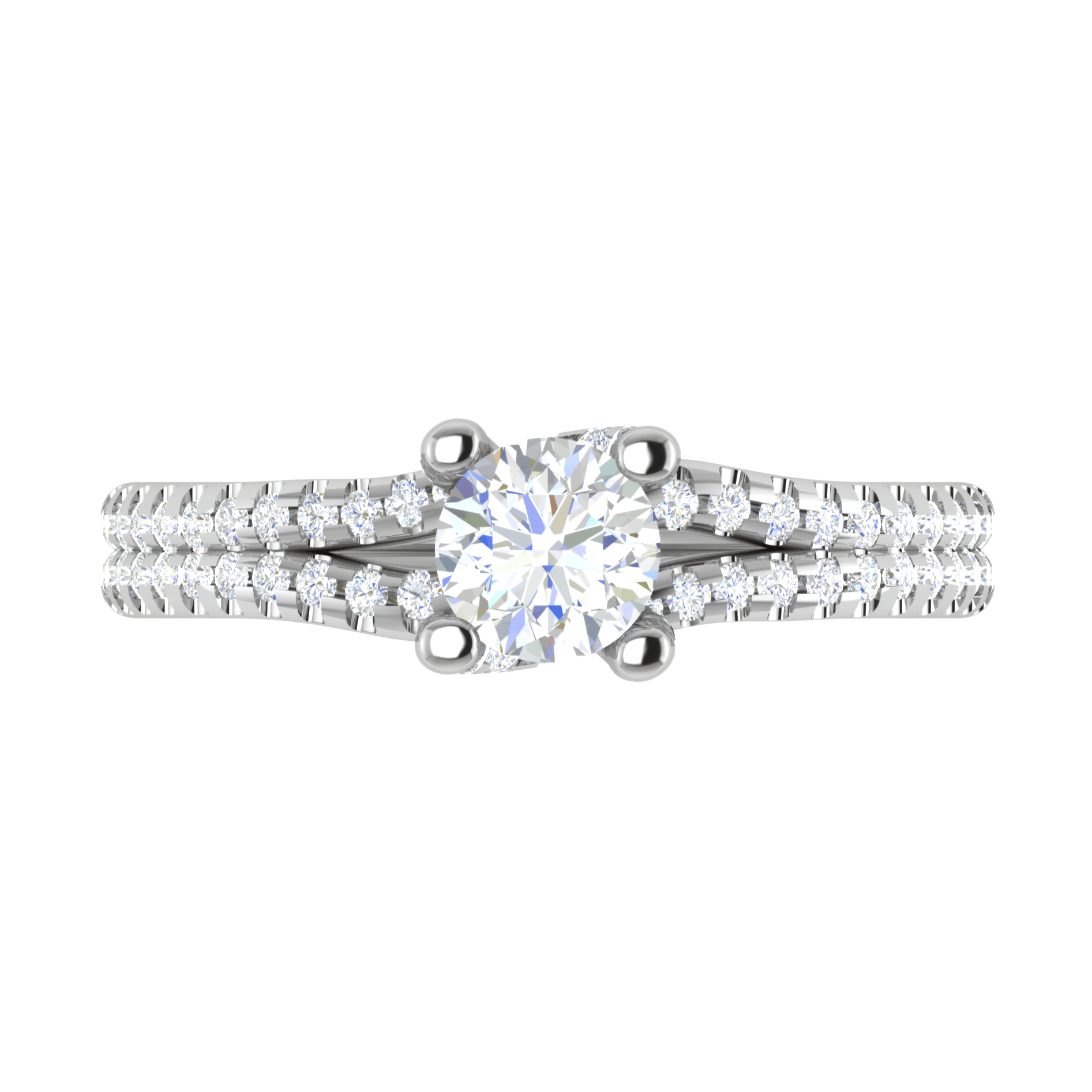 Jewelove™ Rings VS J / Women's Band only 70-Pointer Solitaire Diamond Split Shank Platinum Ring JL PT RP RD 182-B