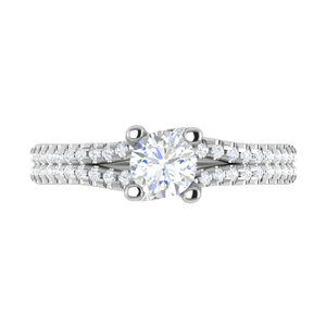 Jewelove™ Rings VS J / Women's Band only 70-Pointer Solitaire Diamond Split Shank Platinum Ring JL PT RP RD 182-B