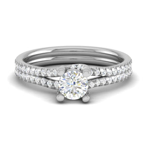 Jewelove™ Rings VS J / Women's Band only 70-Pointer Solitaire Diamond Split Shank Platinum Ring JL PT RP RD 182-B