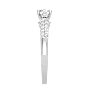 Jewelove™ Rings J VS / Women's Band only 70-Pointer Solitaire Diamond Split Shank Platinum Ring JL PT WB5582E-B