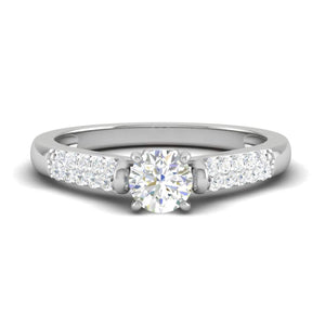 Jewelove™ Rings J VS / Women's Band only 70-Pointer Solitaire Diamond Split Shank Platinum Ring JL PT WB5582E-B