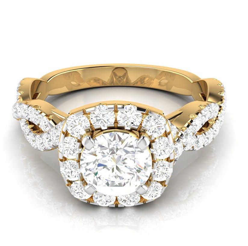 Round Brilliant Milgrain Diamond Engagement Ring with Halo | Purity
